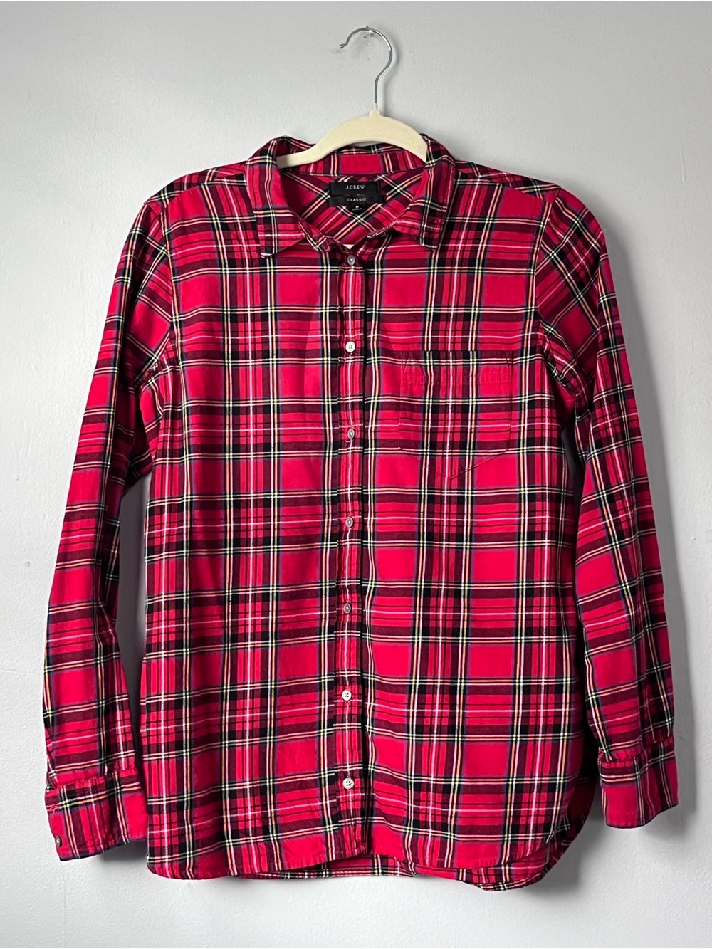 J.Crew Classic-fit boy shirt in red Stewart tartan flannel